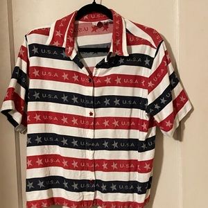 Vintage TanTrums women's shirt Stars and Stripes, Flag Memorial Day July Fouth 4